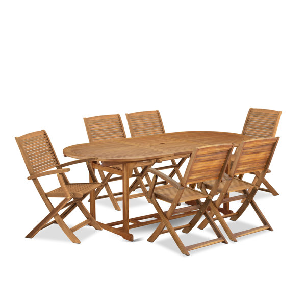 Winston Porter 7 Piece Outdoor Patio Dining Sets Includes an Oval